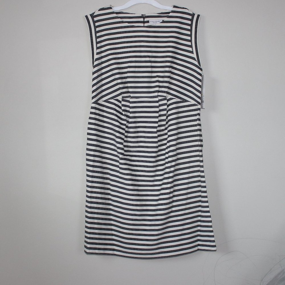 Sleeveless Maternity Dress Women's Black/Cream Striped